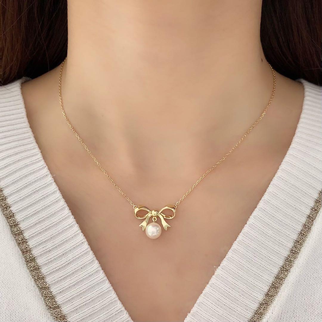 K18YG Mikimoto necklace with a 7.3mm Akoya pearl pendant and 40cm gold chain