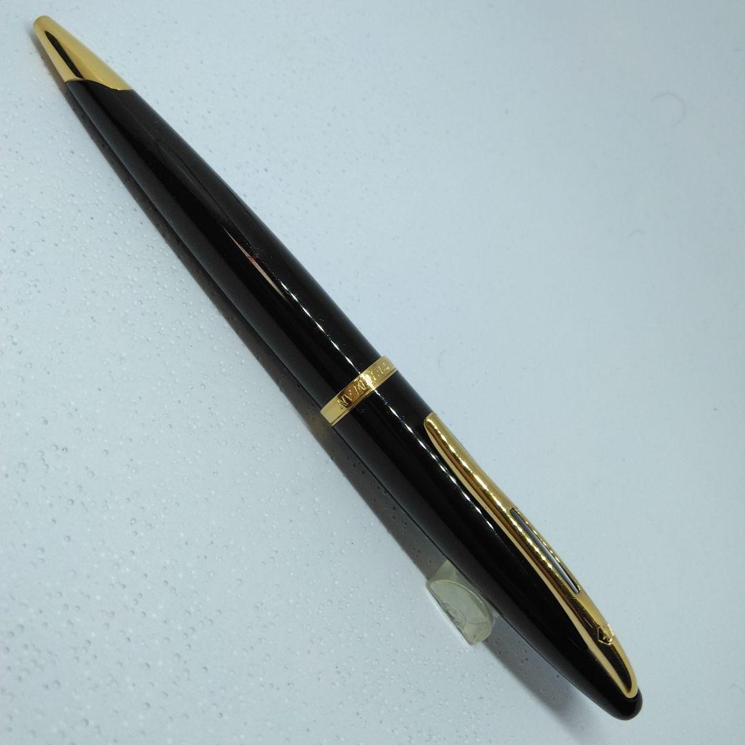 Waterman Karen ballpoint pen with black metal body and gold trim