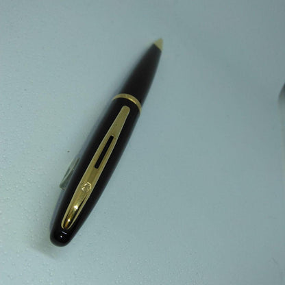 Waterman Karen ballpoint pen with black metal body and gold trim