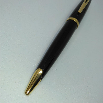 Waterman Karen ballpoint pen with black metal body and gold trim