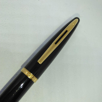 Waterman Karen ballpoint pen with black metal body and gold trim
