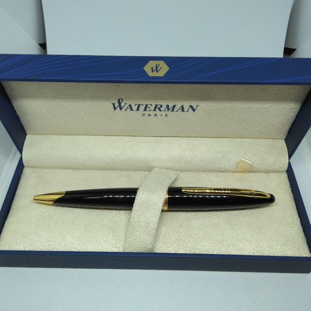 Waterman Karen ballpoint pen with black metal body and gold trim