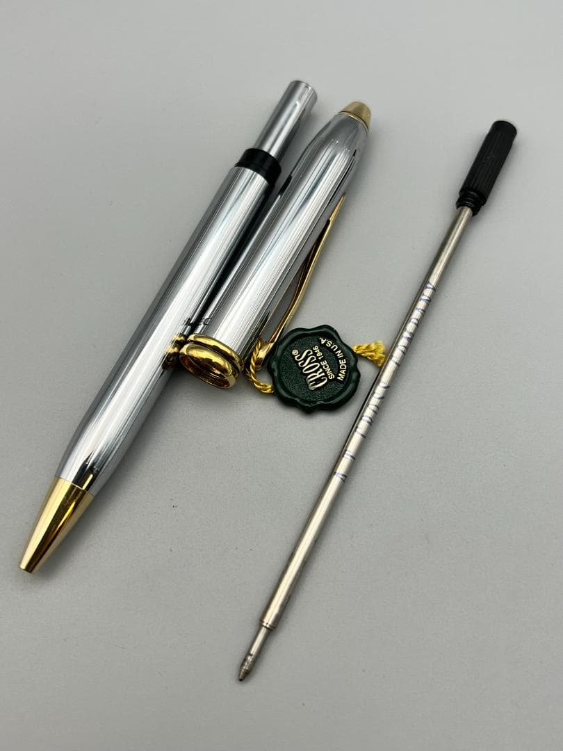 U.S. CROSS Townsend Ballpoint Pen with old logo, metallic finish, 31 grams, 14.6 cm length