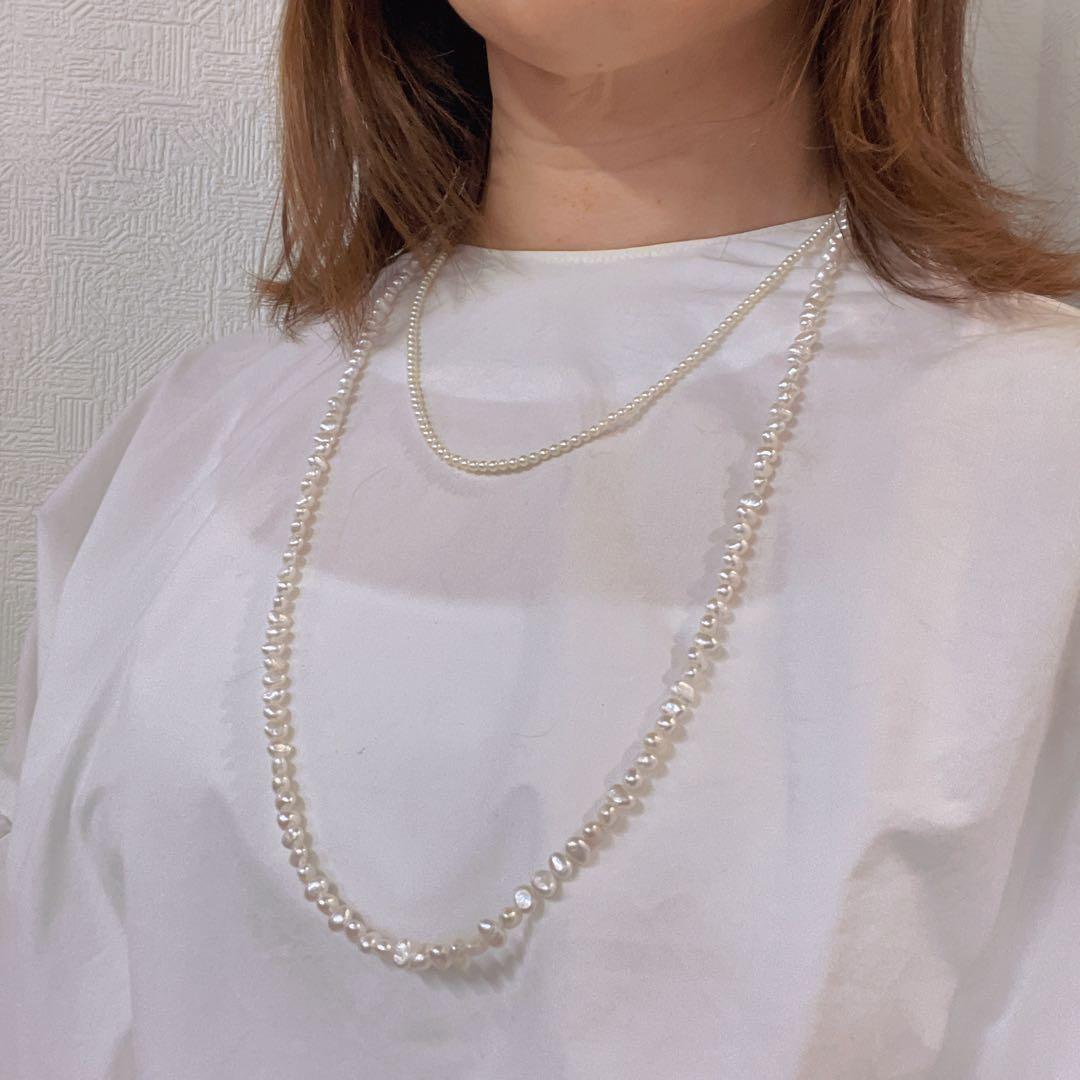 Akoya pearl baby pearl necklace with 3-3.5mm white pearls and S925 clasp, 55cm length