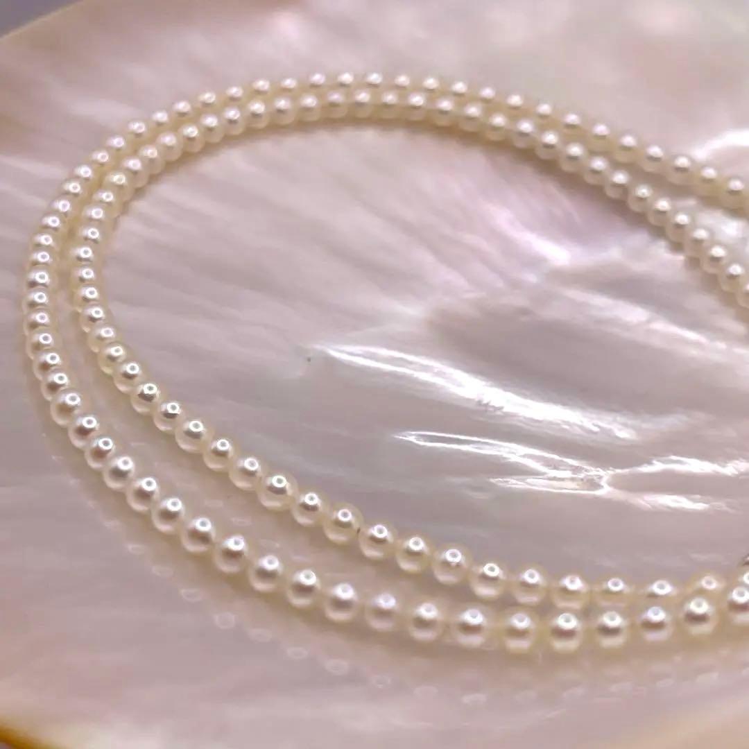 Akoya pearl baby pearl necklace with 3-3.5mm white pearls and S925 clasp, 55cm length