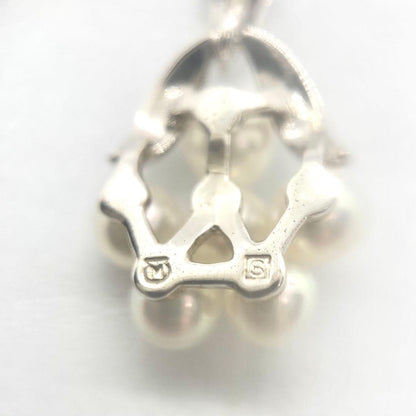 Mikimoto Akoya pearl flower necklace with silver chain and 15x13 mm flower-shaped pendant