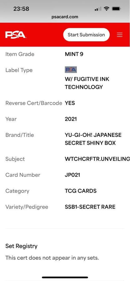 PSA 9 Yu-Gi-Oh Witchcraft Demonstration — Japanese