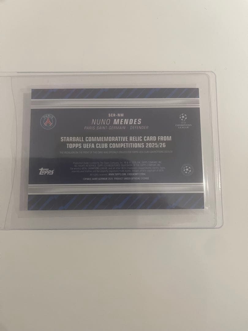 Topps Nuno Mendes Relic Card 10 Series — Japanese