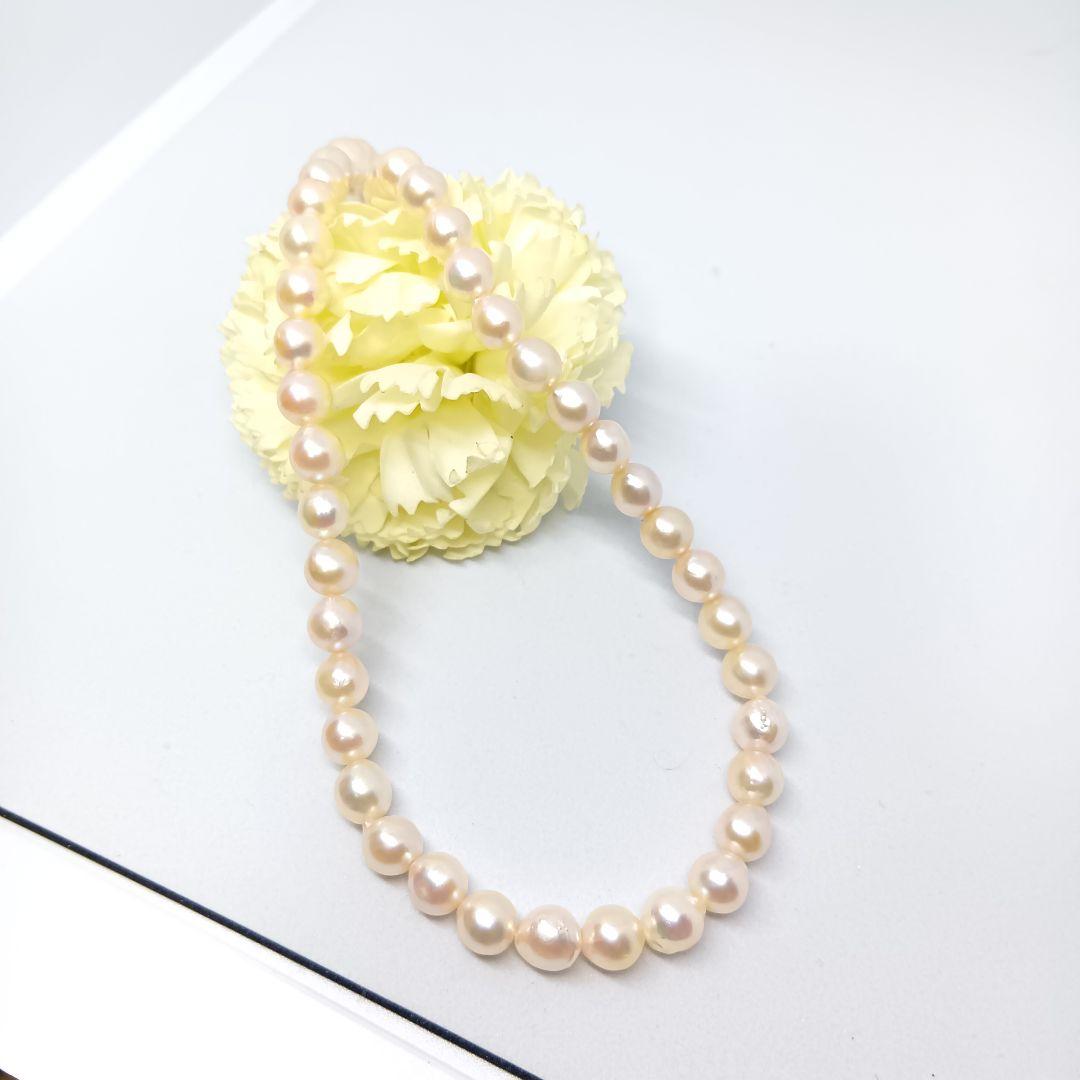 40cm Akoya pearl baroque necklace with 7mm pearls and Silver 925 stamp SILVER