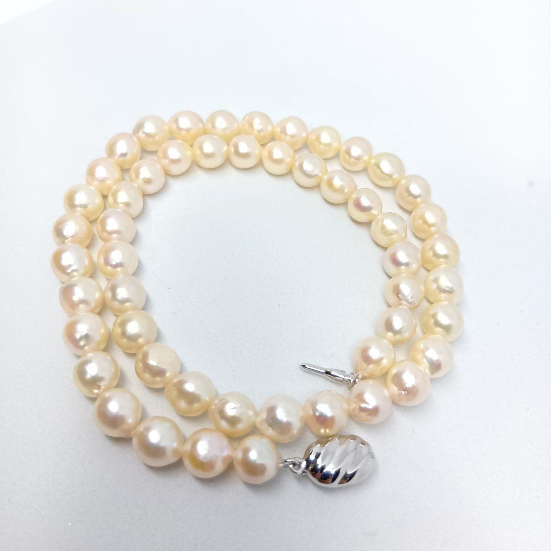 40cm Akoya pearl baroque necklace with 7mm pearls and Silver 925 stamp SILVER