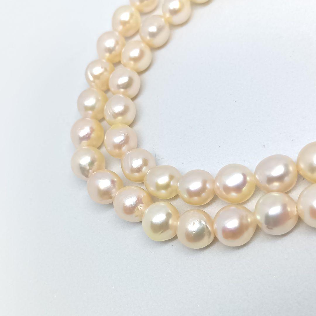 40cm Akoya pearl baroque necklace with 7mm pearls and Silver 925 stamp SILVER