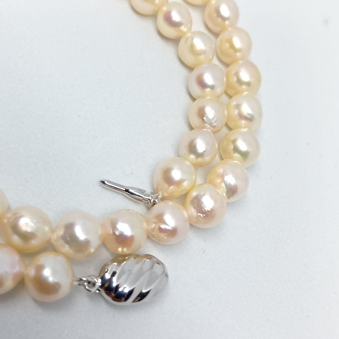 40cm Akoya pearl baroque necklace with 7mm pearls and Silver 925 stamp SILVER