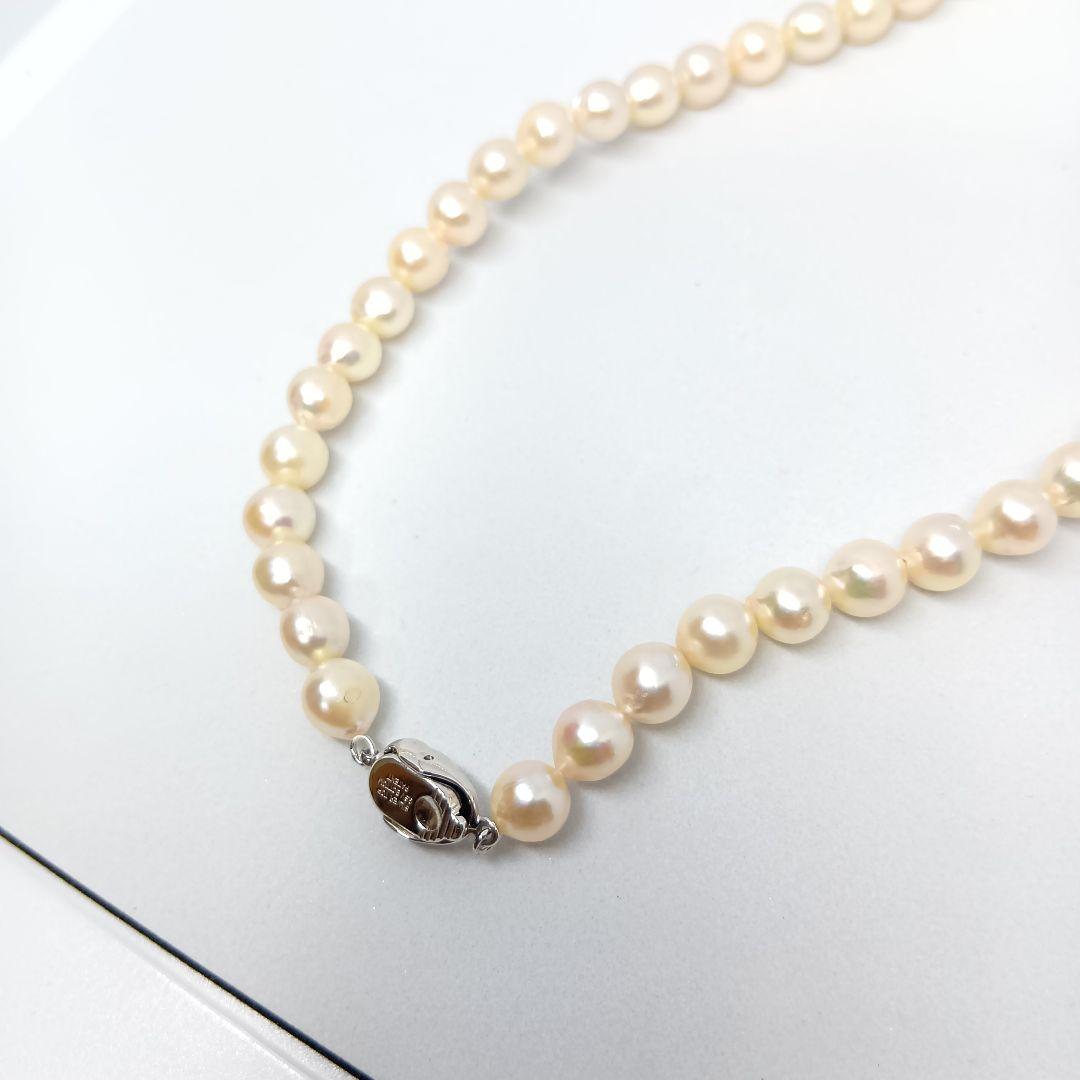 40cm Akoya pearl baroque necklace with 7mm pearls and Silver 925 stamp SILVER