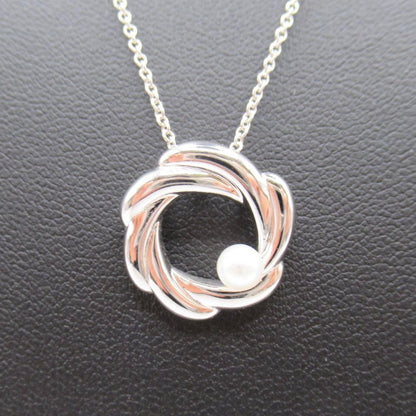 TASAKI Pearl Necklace Circle SUN featuring single pearl on 42 cm silver chain with pendant marked TASAKI