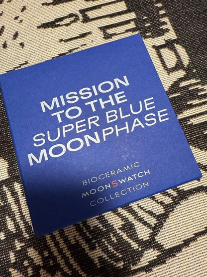 swatch Super Blue Moonphase Quartz Men's — Japanese