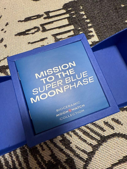 swatch Super Blue Moonphase Quartz Men's — Japanese