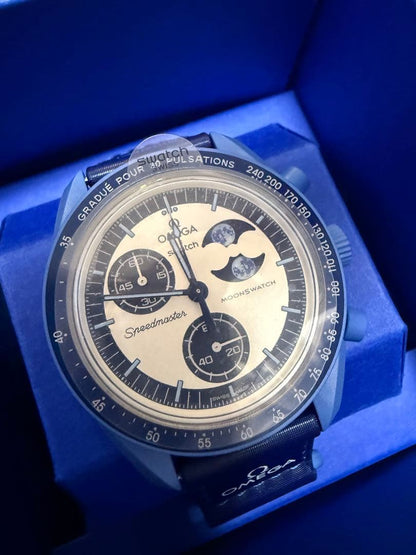 swatch Super Blue Moonphase Quartz Men's — Japanese