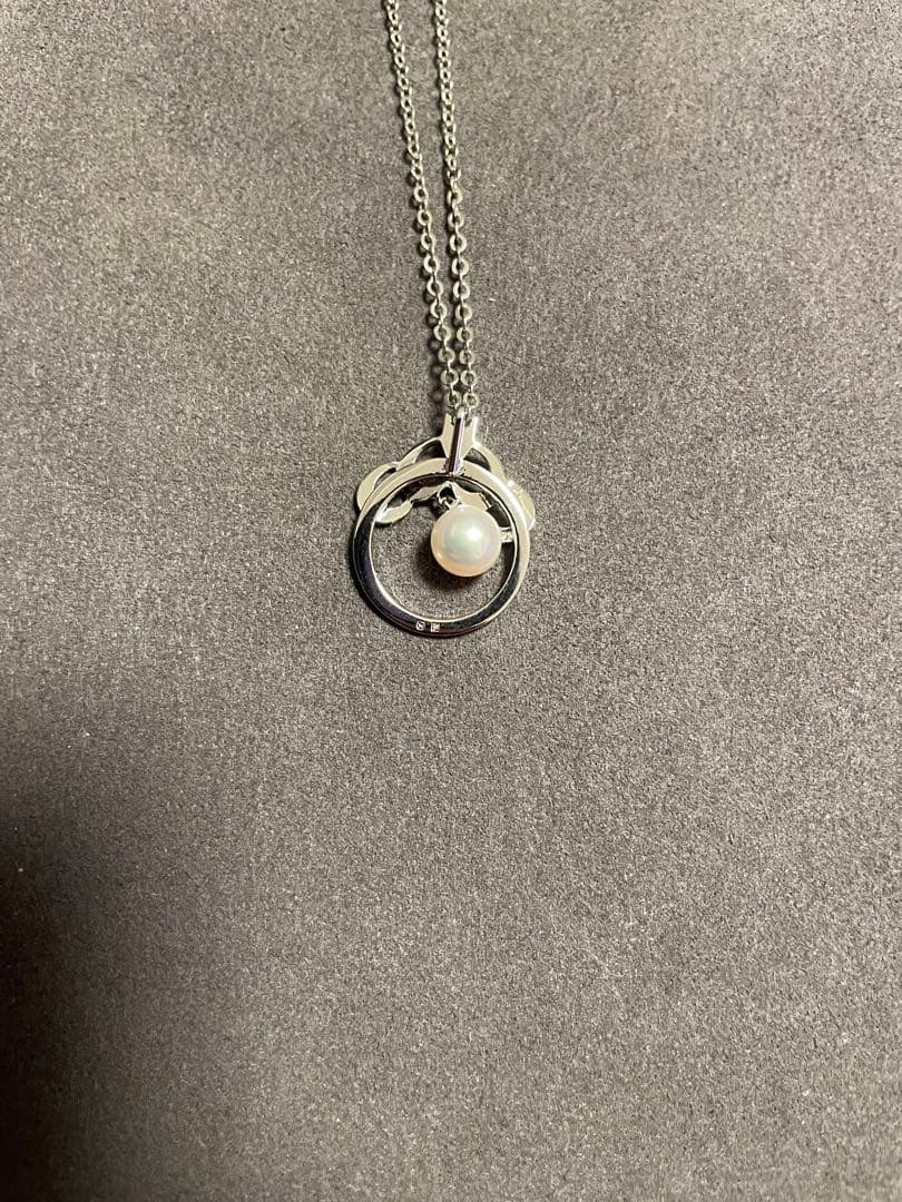 Mikimoto 925 silver chain necklace featuring a 1.5 cm pearl pendant