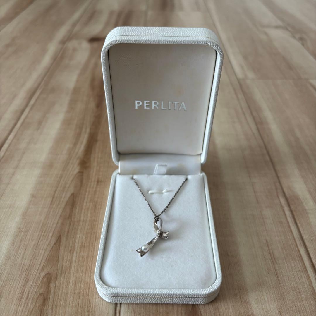 MIKIMOTO PERLITA Silver925 Pearl Necklace with marked chain and authentic pearls