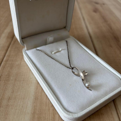 MIKIMOTO PERLITA Silver925 Pearl Necklace with marked chain and authentic pearls