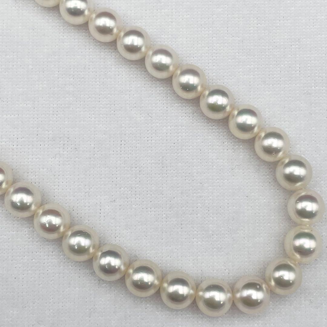 Mikimoto Akoya Pearl Necklace with 6.5mm-7.0mm white pearls and K14 clasp, 38cm length