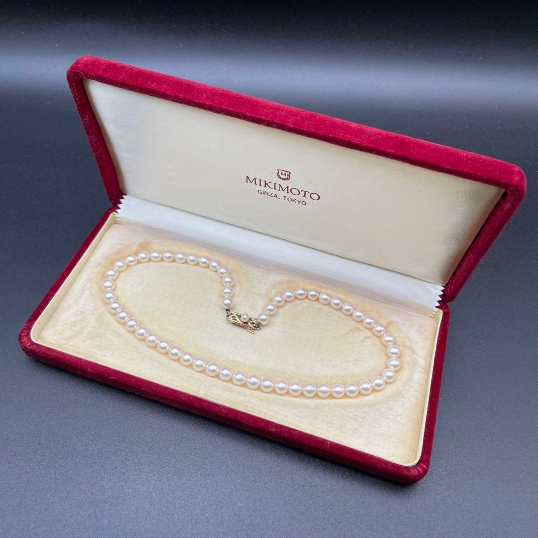 Mikimoto Akoya Pearl Necklace with 6.5mm-7.0mm white pearls and K14 clasp, 38cm length
