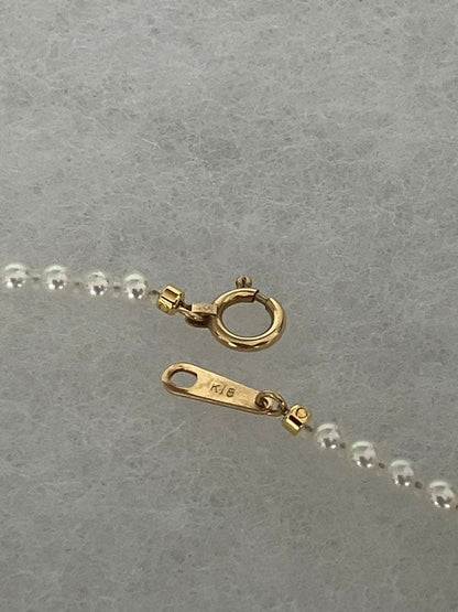 K18 Akoya baby pearl necklace length 41.5cm featuring small 3.2-3.8mm white pearls on a gold chain
