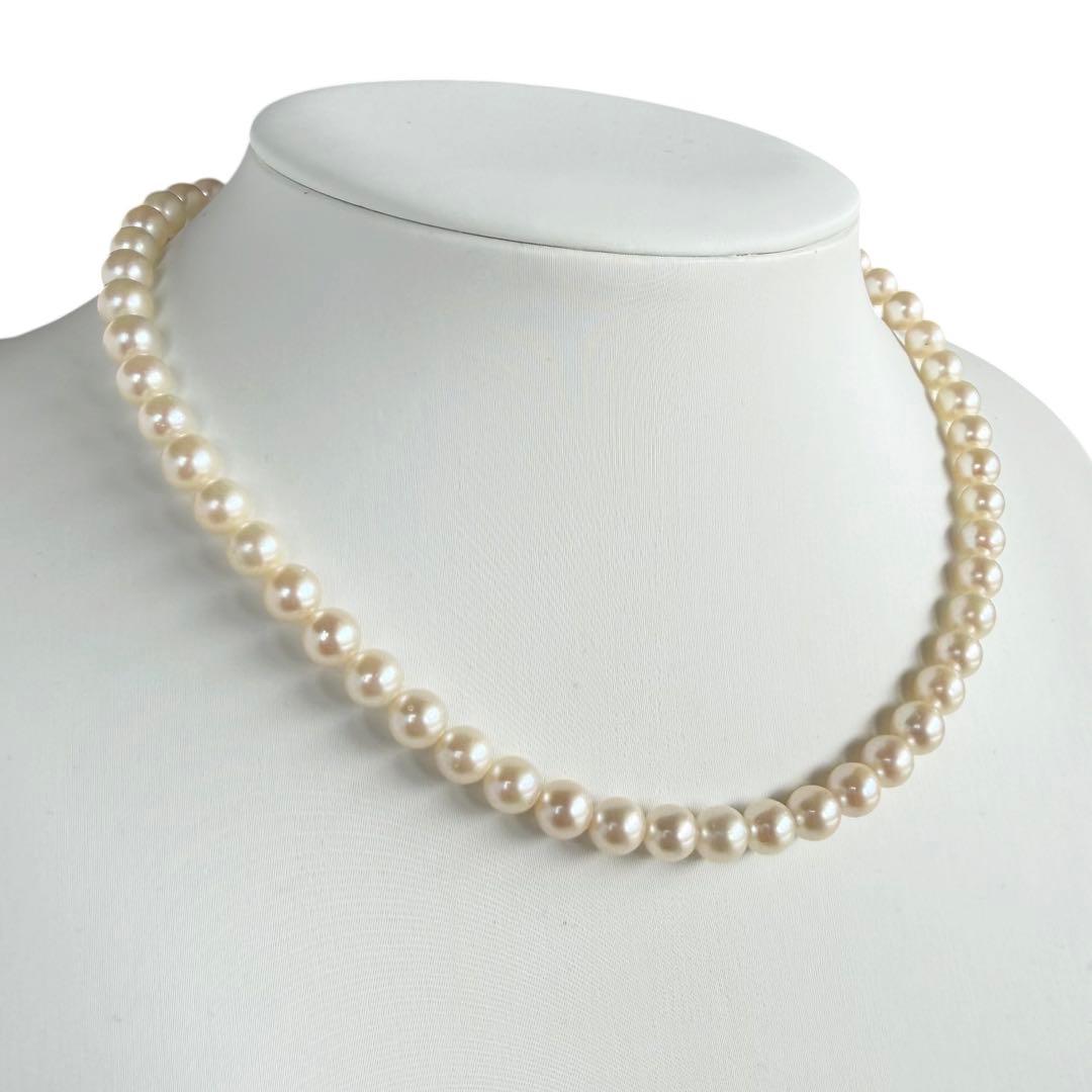 Takatsuki Akoya pearl necklace featuring round 6.5-6 mm pearls on a 37 cm strand