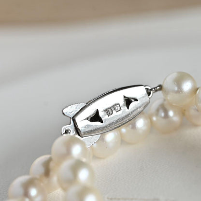 Takatsuki Akoya pearl necklace featuring round 6.5-6 mm pearls on a 37 cm strand