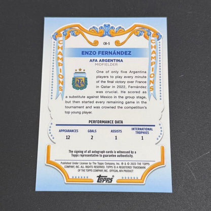 Topps Enzo Fernandez Autographed Card — Japanese
