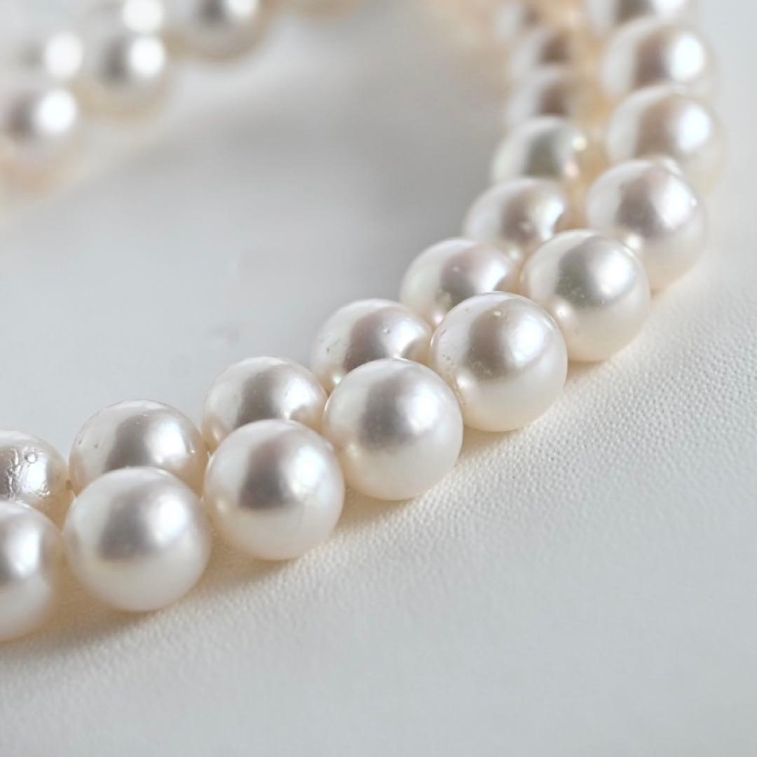 Takatsuki pearl necklace featuring 8mm round Aoyama pearls and a WGk14 white gold clasp, 42cm length