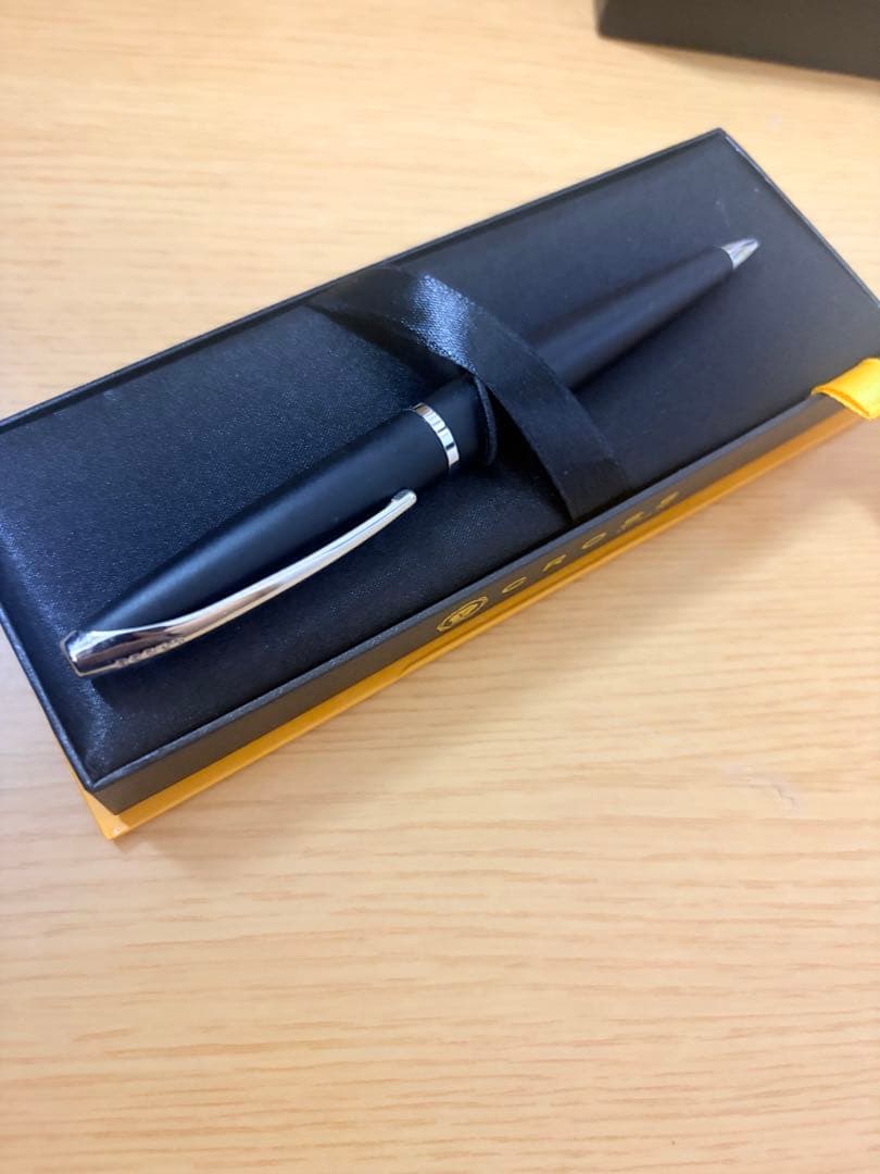 CROSS Matte Black ballpoint pen featuring silver clip and textured matte body with included special case