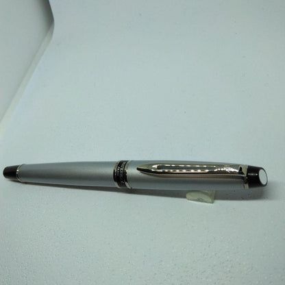 WATERMAN Silver fountain pen with dedicated case and instruction manual displayed