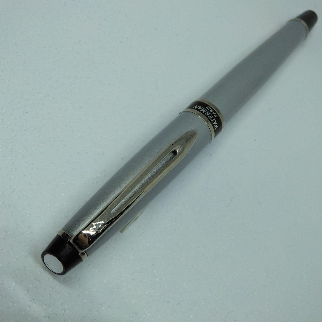 WATERMAN Silver fountain pen with dedicated case and instruction manual displayed