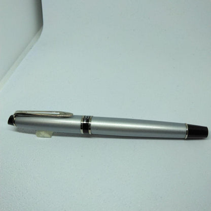 WATERMAN Silver fountain pen with dedicated case and instruction manual displayed
