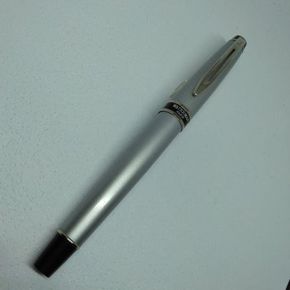 WATERMAN Silver fountain pen with dedicated case and instruction manual displayed