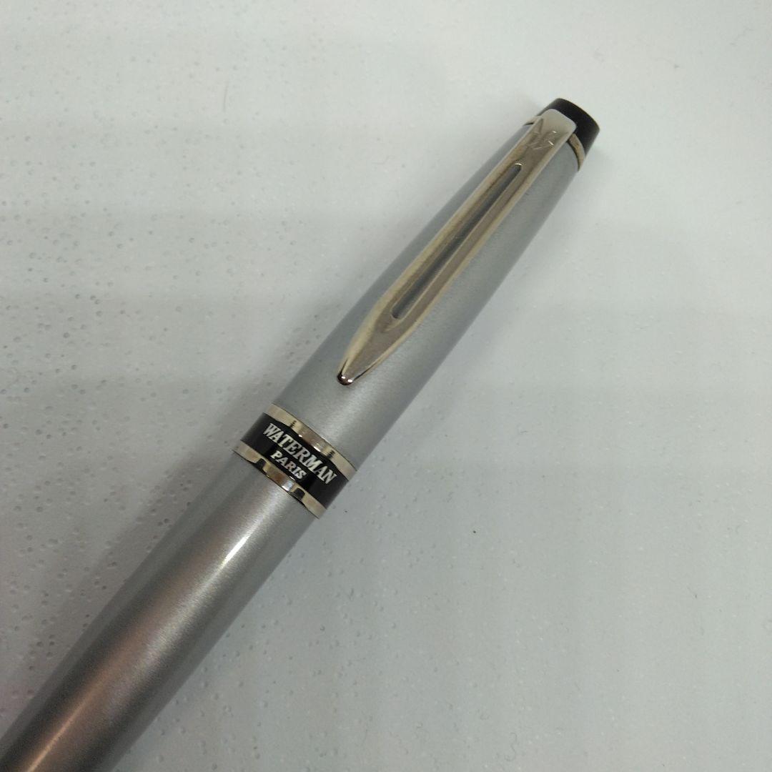 WATERMAN Silver fountain pen with dedicated case and instruction manual displayed