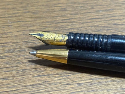 Waterman Pen and Fountain Pen Set with classic design and smooth ballpoint pen in black finish