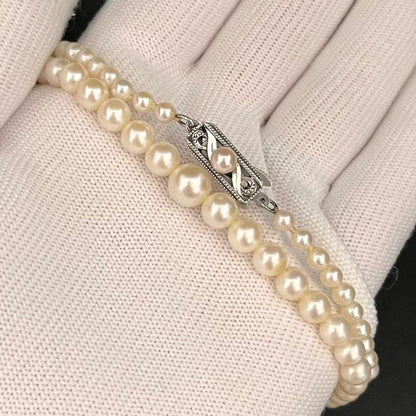 MIKIMOTO Pearl Gradient Necklace featuring genuine pearls 3.9-7.2 mm with silver fittings on a 43 cm chain