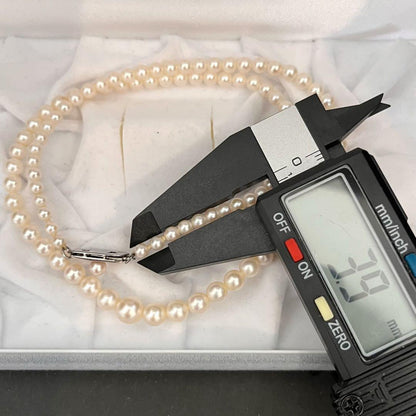 MIKIMOTO Pearl Gradient Necklace featuring genuine pearls 3.9-7.2 mm with silver fittings on a 43 cm chain