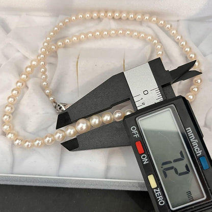 MIKIMOTO Pearl Gradient Necklace featuring genuine pearls 3.9-7.2 mm with silver fittings on a 43 cm chain
