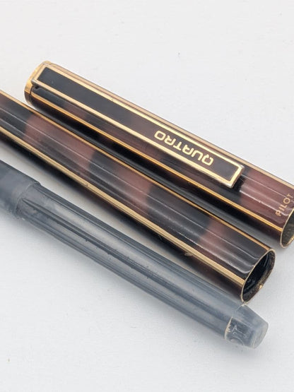 Pilot Quarto fountain pen featuring a 14K gold nib without accessories, shown in detail