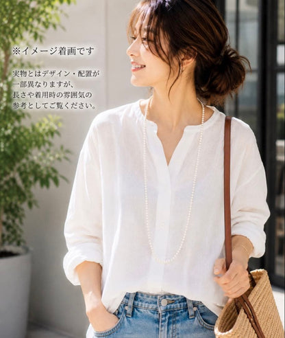 Akoya pearl long necklace 100cm with off-white 6.5-7mm baroque pearls, slip-on style, no clasp
