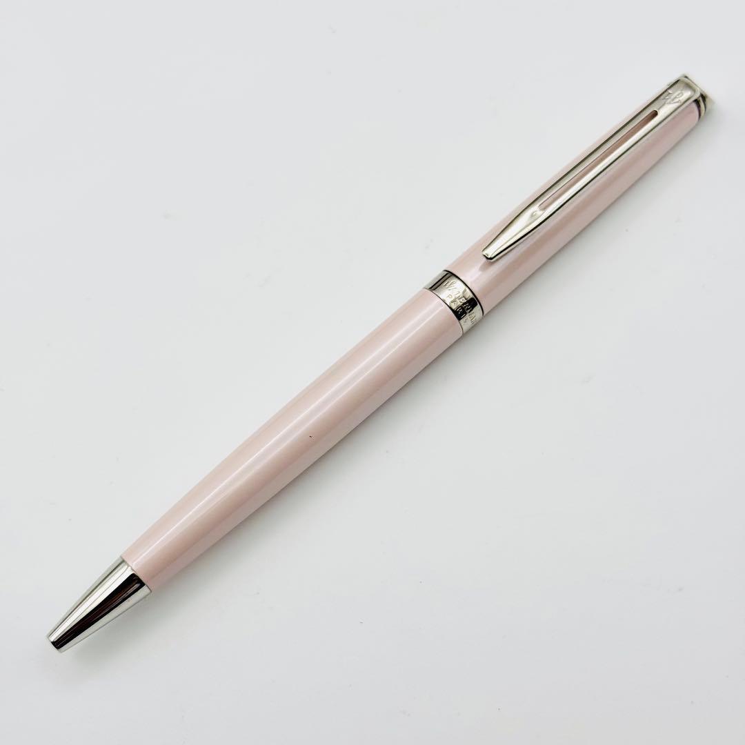 Waterman Hémisphère ballpoint pen in rose pink lacquer metal shown with cap on