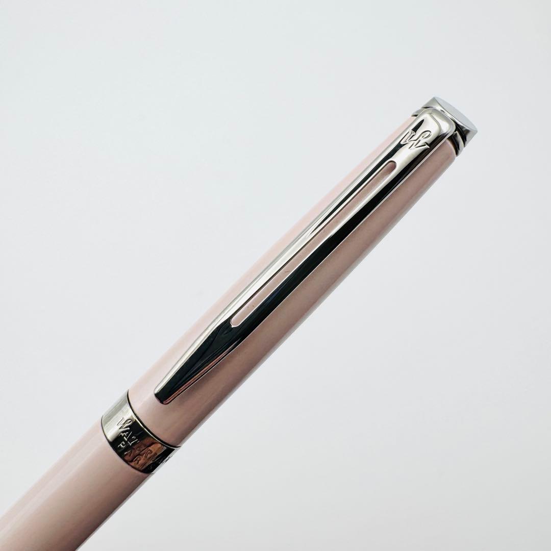 Waterman Hémisphère ballpoint pen in rose pink lacquer metal shown with cap on