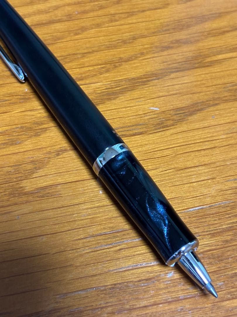 PILOT TIMELINE black ballpoint pen with marble pattern grip shown on white background