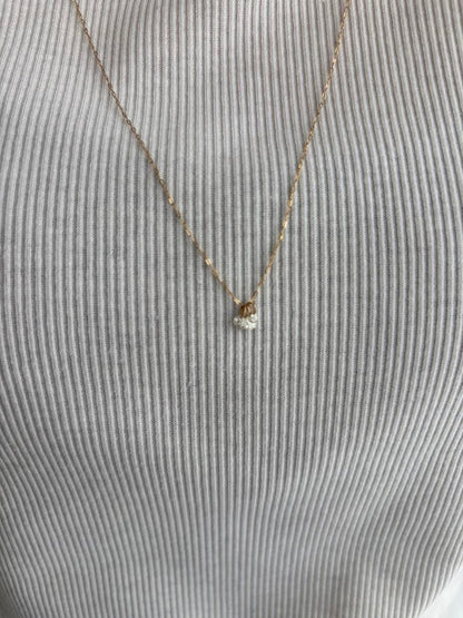 Agete diamond necklace 18K gold with a 70 cm long chain displayed on a white background