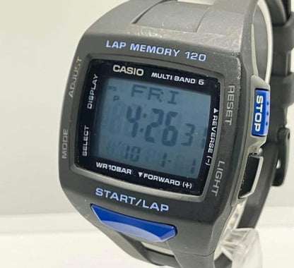 CASIO LAP MEMORY 120 WR10BAR Solar Men's Watch — Japanese