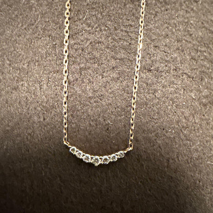 agete K10 diamond necklace in pink gold displayed on white background without box