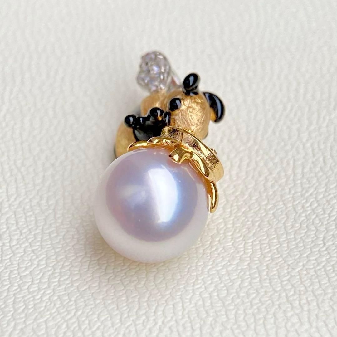 Honesty Pearl Akoya 7.8mm white pink round pendant with S925 18K plating and cubic zirconia stones